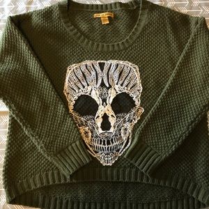 Skull Appliqué Sweater size Large love by design